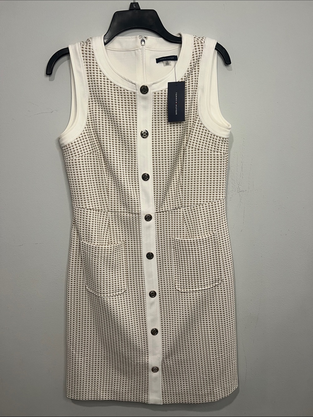Tommy Hilfiger Cream Sleeveless Button-Front Mini Dress - Women’s Size 10